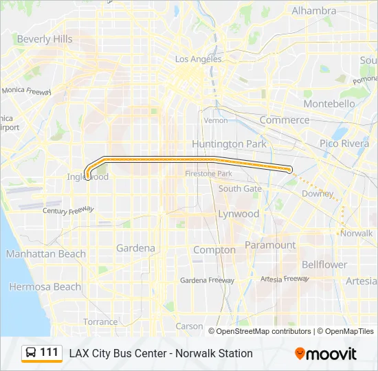 111 Bus Line Map