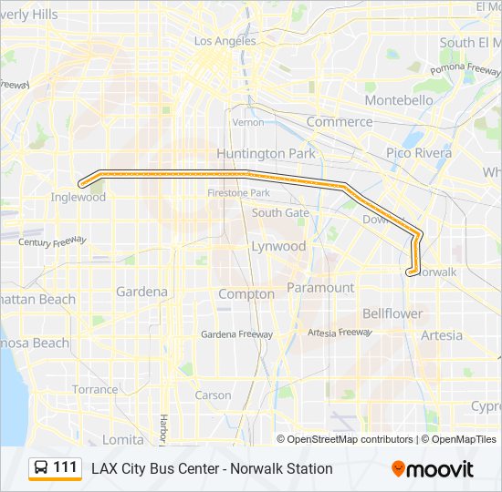 111 bus Line Map