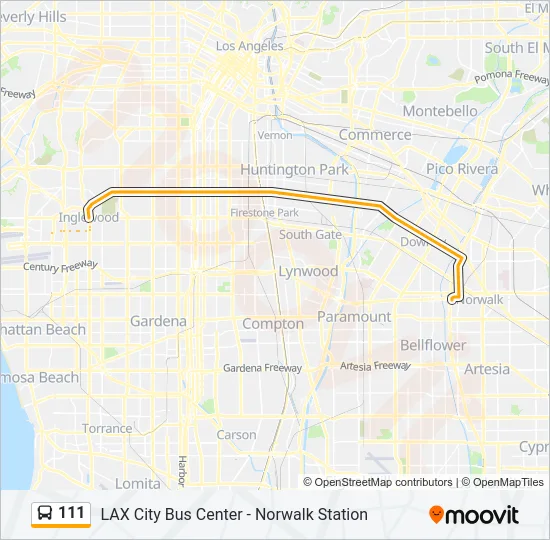 111 Bus Line Map