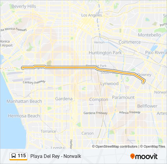 115 bus Line Map