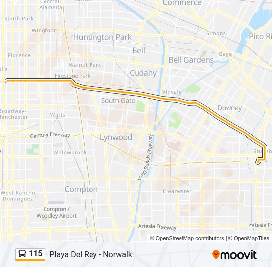 115 bus Line Map