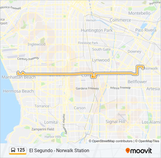 Mapa de 125 de autobús