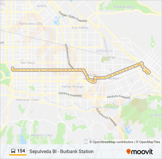 154 bus Line Map