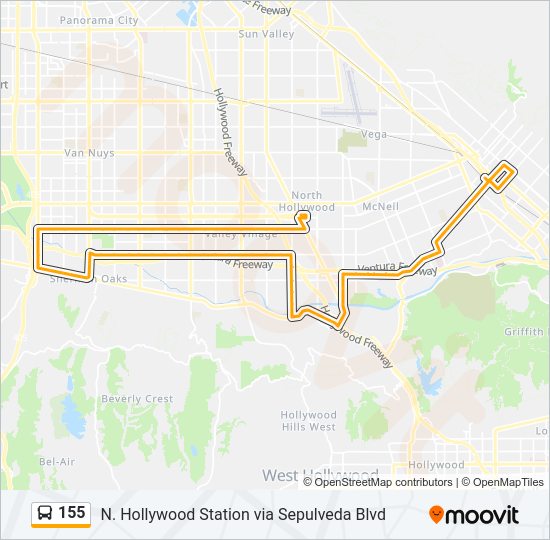 155 bus Line Map