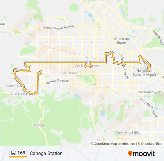 Mapa de 169 de autobús