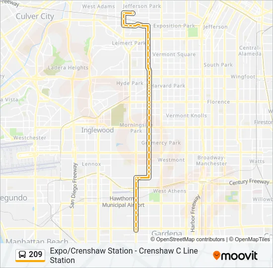 209 Bus Line Map