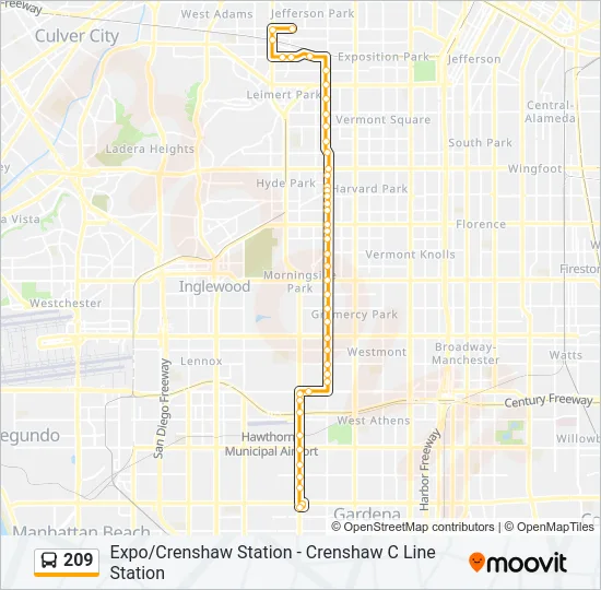 209 Bus Line Map