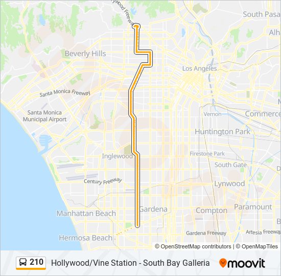 Mapa de 210 de autobús