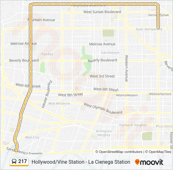 217 Bus Line Map