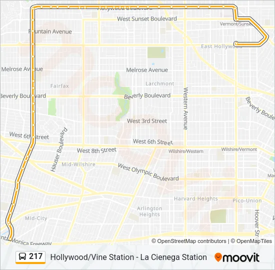 217 Bus Line Map