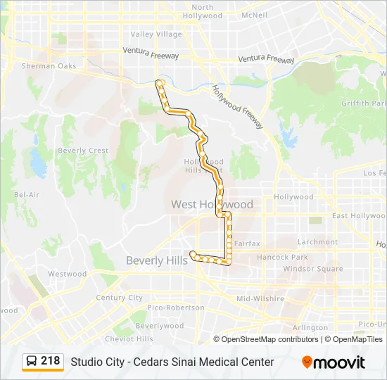 218 Bus Line Map