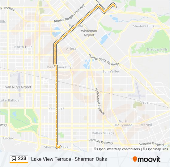 233 bus Line Map