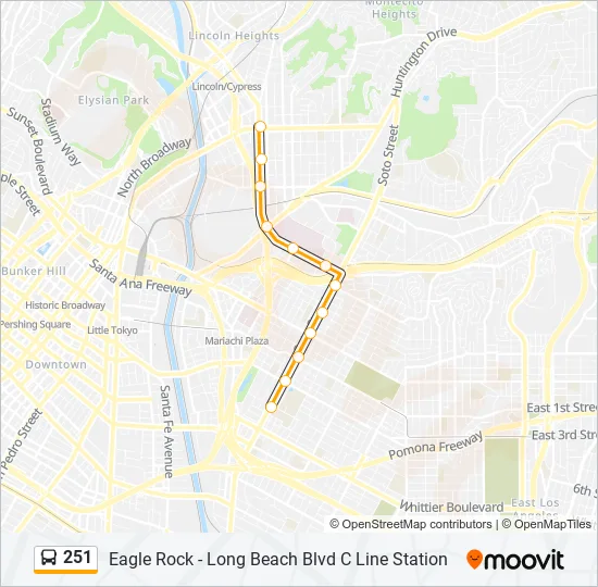 251 Bus Line Map