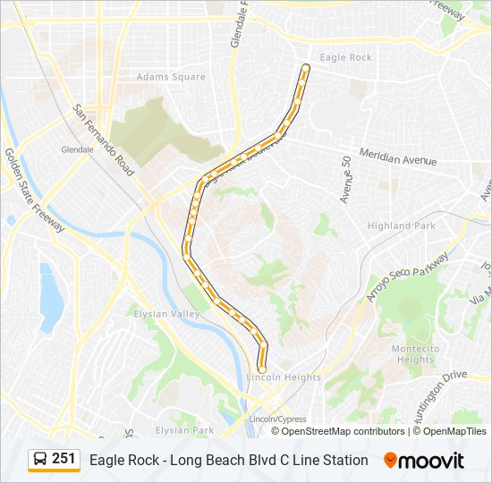 251 bus Line Map