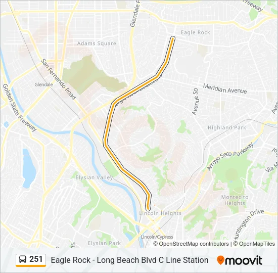 251 Bus Line Map