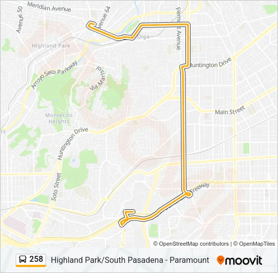 258 Bus Line Map