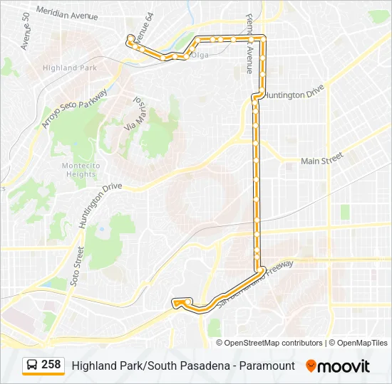 258 Bus Line Map