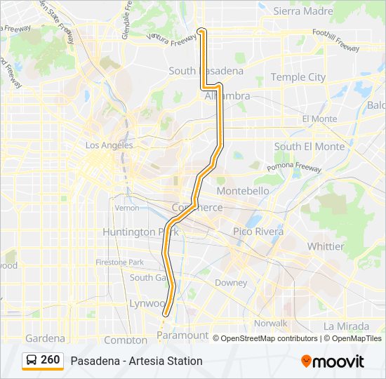 260 Bus Line Map