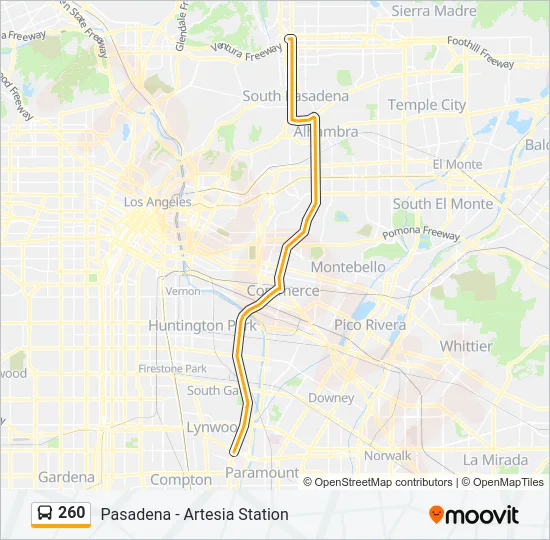 260 Bus Line Map