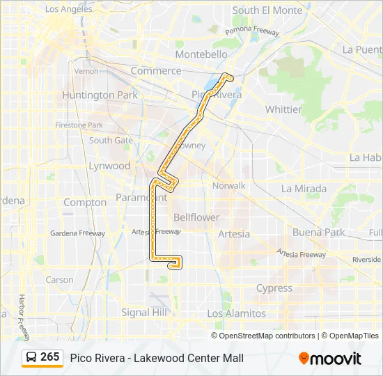 265 Bus Line Map