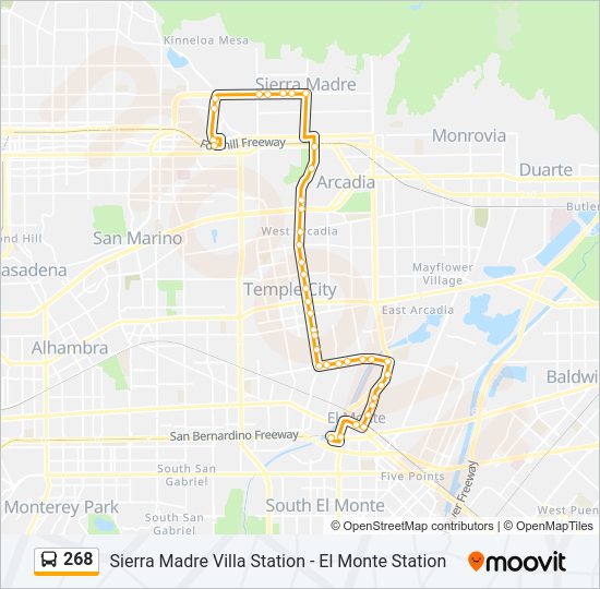 268 Bus Line Map