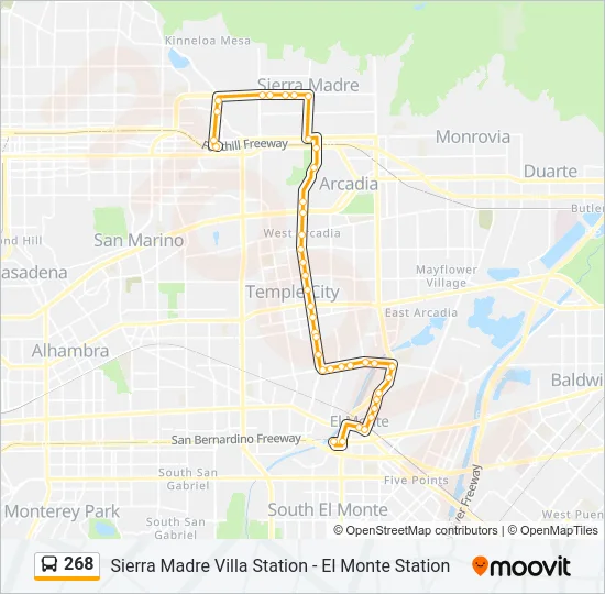 268 Bus Line Map