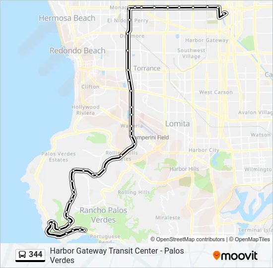 344 Bus Line Map