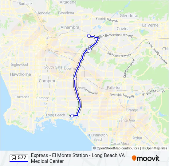 577 Bus Line Map