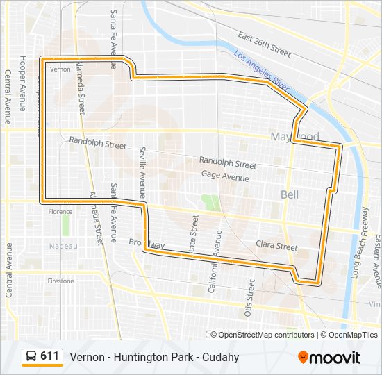 611 bus Line Map