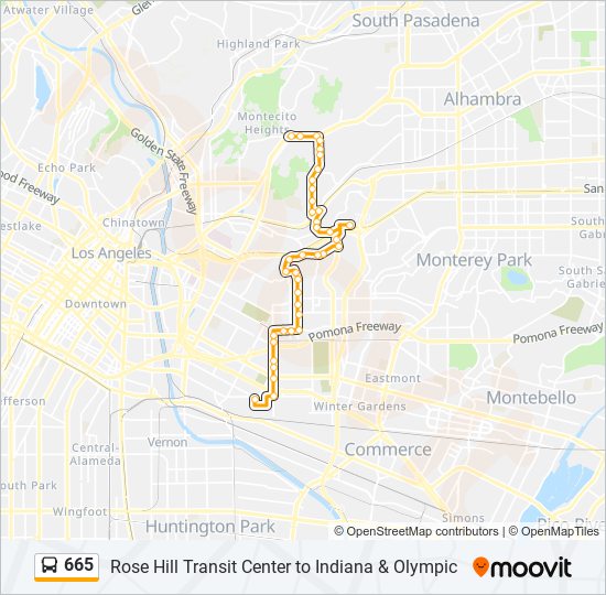 665 Bus Line Map