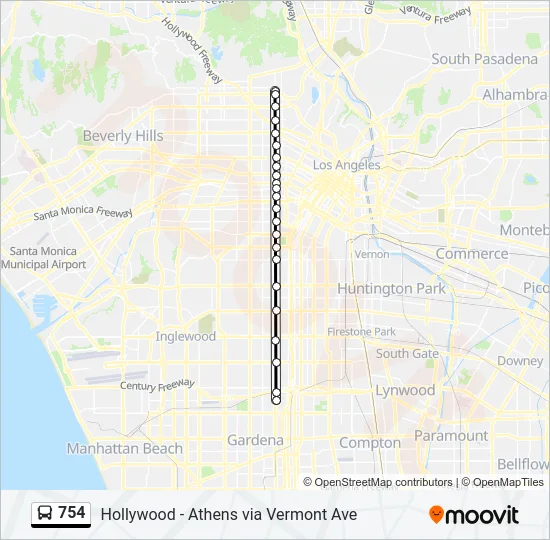 754 Bus Line Map