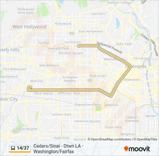14/37 Bus Line Map
