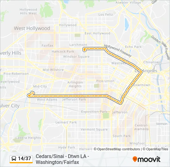 14/37 Bus Line Map
