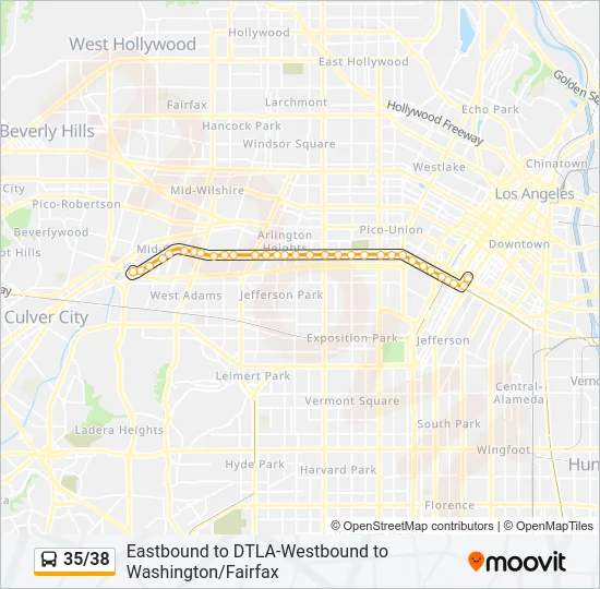 35/38 Bus Line Map