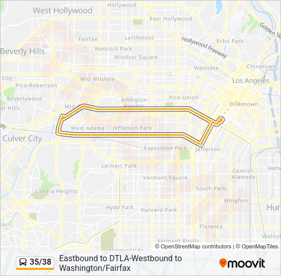 35/38 Bus Line Map