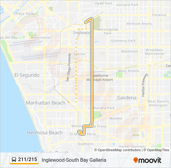 211/215 Bus Line Map