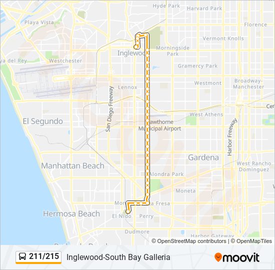 211/215 bus Line Map