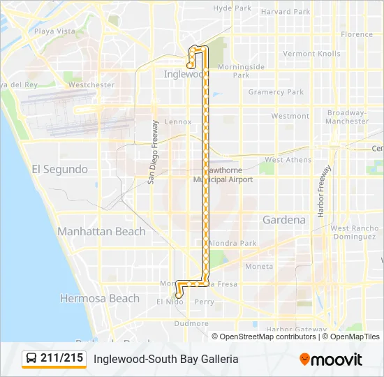 211/215 Bus Line Map