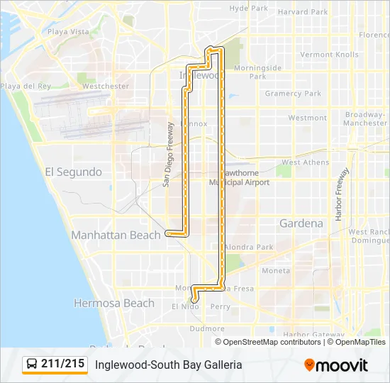 211/215 Bus Line Map