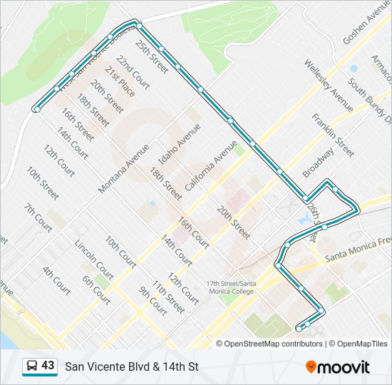 43 Bus Line Map