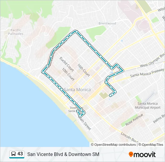 43 Bus Line Map