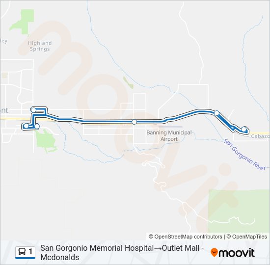 1 Bus Line Map