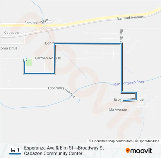 1 Bus Line Map