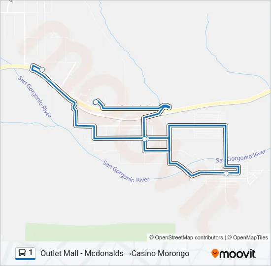 1 Bus Line Map