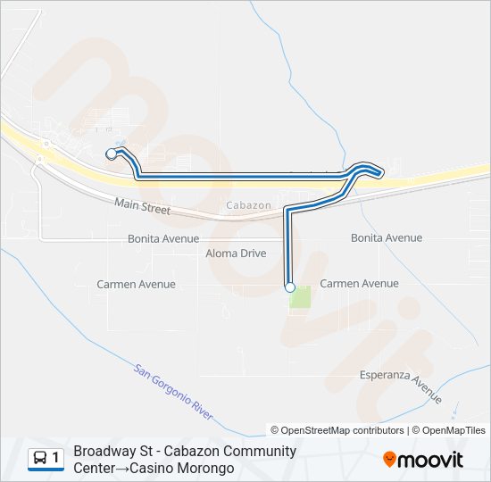 1 Bus Line Map