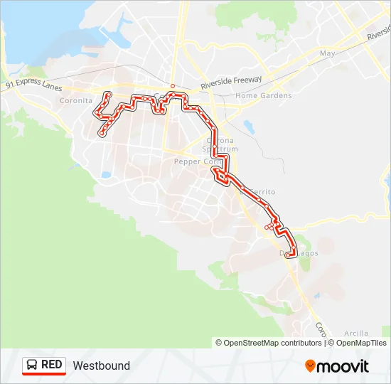 RED Bus Line Map
