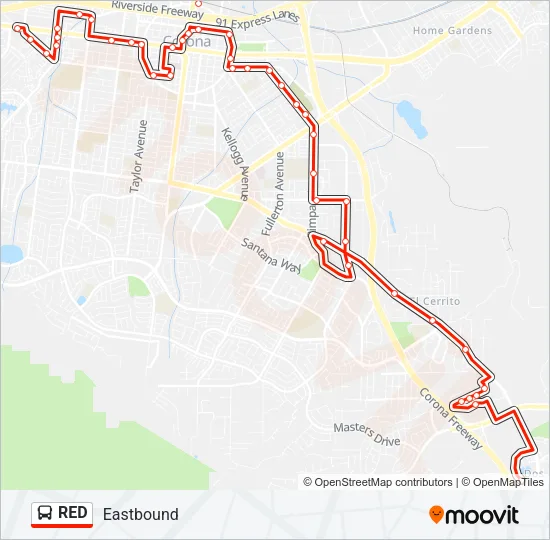 RED Bus Line Map
