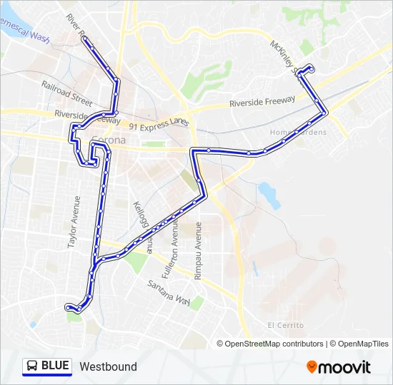 BLUE Bus Line Map