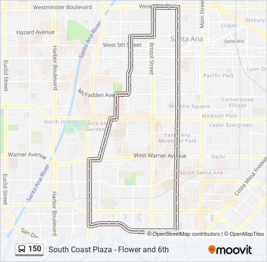 Mapa de 150 de autobús