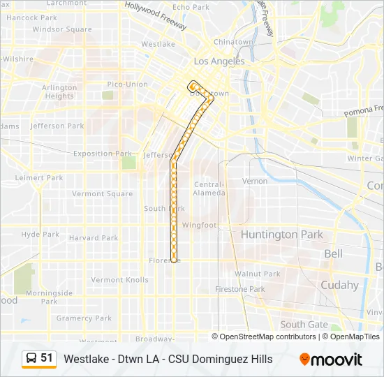 51 Bus Line Map
